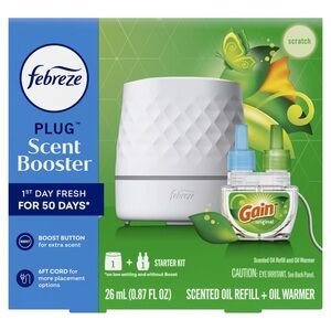 Febreze Plug Scent Booster Gain Original Scent Air Freshener Starter Kit 0.87 oz
